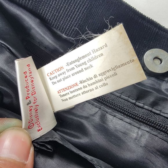 Disneyland Embroidered Mickey Mouse Black Tweed Tote Bag Book Bag - Picture 6 of 11